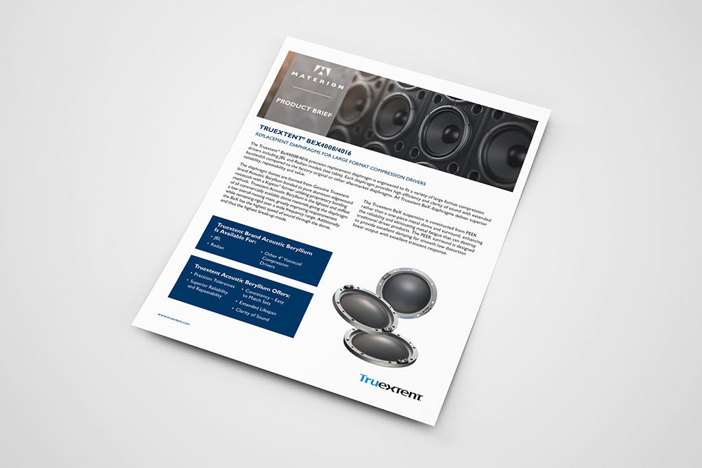 Beryllium Diaphragm Product Brief